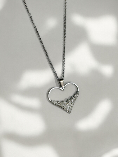 Wholesaler D Bijoux - Stainless steel heart necklace