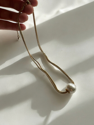 Wholesaler D Bijoux - Stainless steel pearl necklace