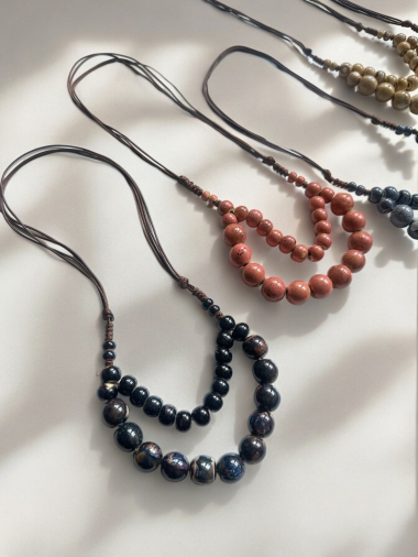 Grossiste D Bijoux - Collier perles céramique