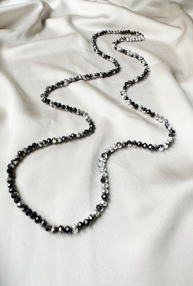 Großhändler D Bijoux - Elastic crystal bead necklace (6mm diameter)