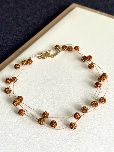 Wholesaler D Bijoux - Rhinestone pearl necklace