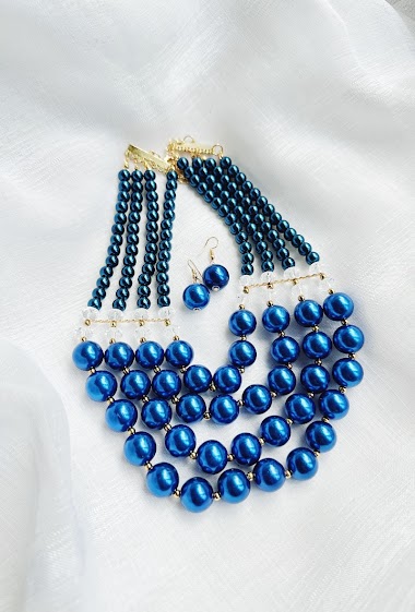 Grossiste D Bijoux - Collier rangs de perles