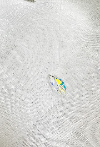 Mayorista D Bijoux - Necklace with transparent fishing thread, hand pendant crystal