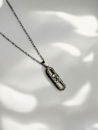 Wholesaler D Bijoux - Stainless steel rhinestone necklace