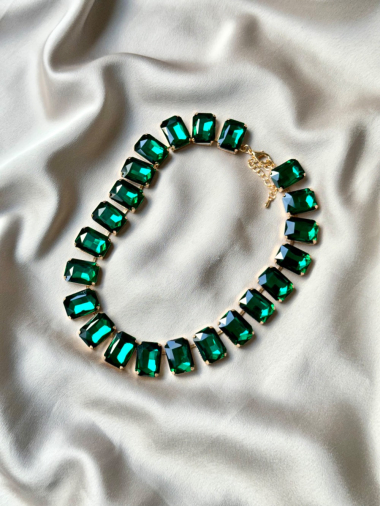 Wholesaler D Bijoux - Geometric rhinestone necklace