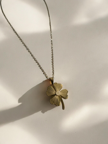 Wholesaler D Bijoux - Stainless steel clover necklace