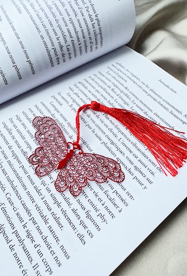 Wholesaler D Bijoux - Bookmark Watermark Lace Butterfly