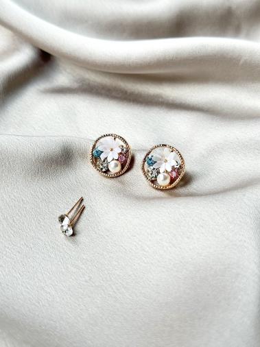 Wholesaler D Bijoux - Pairs of earrings, studs, rhinestones