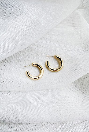 Großhändler D Bijoux - Small metal hoop earrings