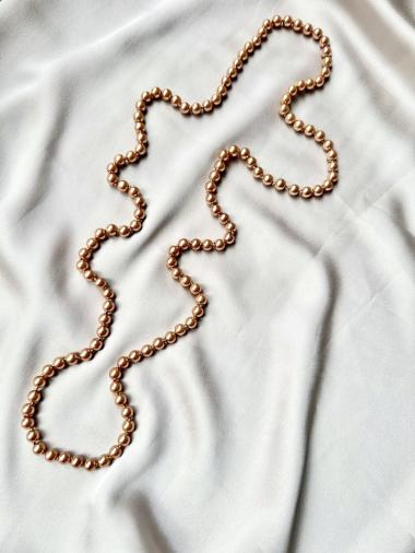 Großhändler D Bijoux - Lange Halskette 8 mm Perlenkette
