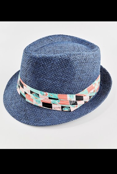 Wholesaler Da Fashion - multicolored check ribbon hat