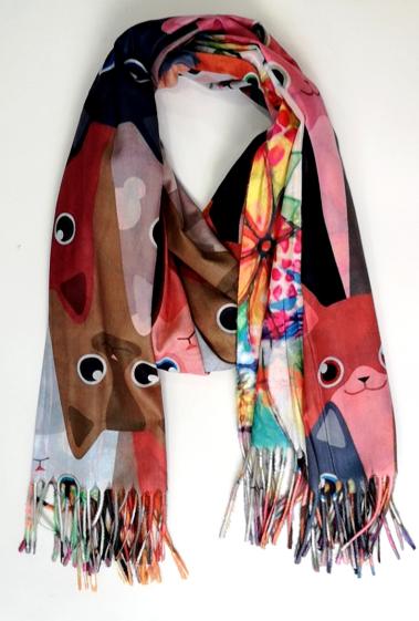 Großhändler Da Fashion - Doppelseitiger Schal mit Landschaftsdruck auf 2 Seiten