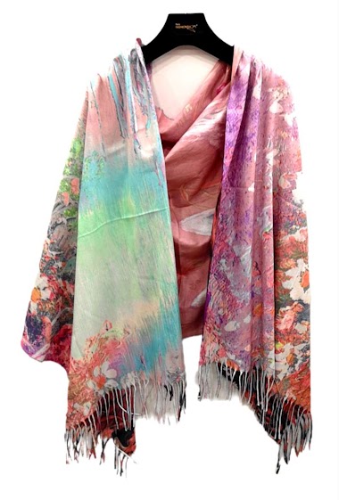 Wholesaler Da Fashion - Double-sided shawl printed on both sides