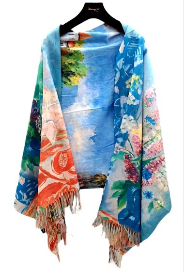 Wholesaler Da Fashion - Double-sided shawl printed on both sides