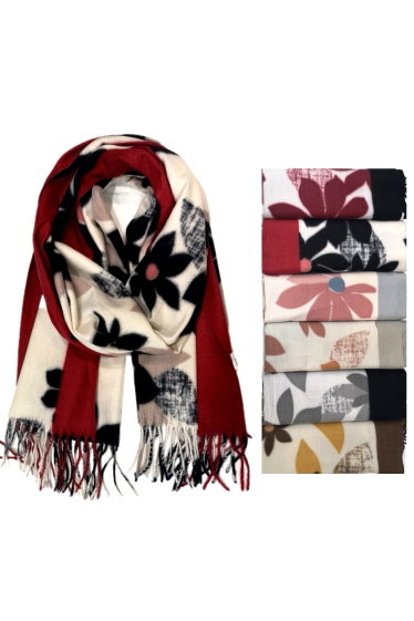 Großhändler Da Fashion - Dicker Schal mit Tulpenblütenmuster