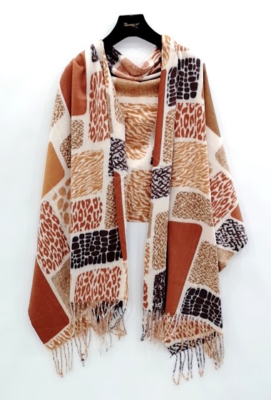 Großhändler Da Fashion - soft winter shawl animal pattern
