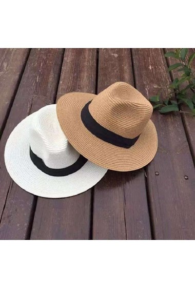 Black ruban Unisex panama hat plain