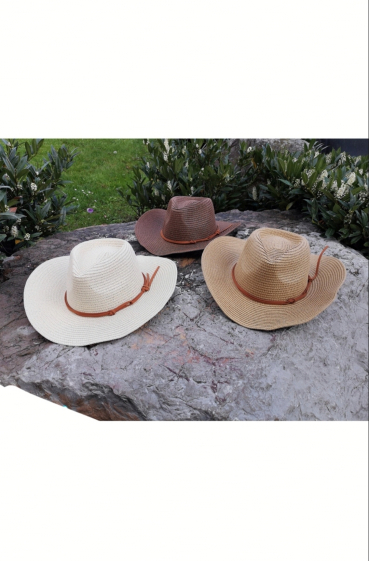 Wholesaler Da Fashion - Panama hat with velvet ribbon