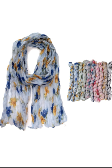 Wholesaler Da Fashion - Low price crinkle scarf with flower pattern