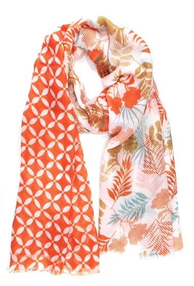 Großhändler Da Fashion - printed scarf in summer colors