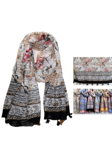 Wholesaler Da Fashion - aztec cashmere flower print scarf