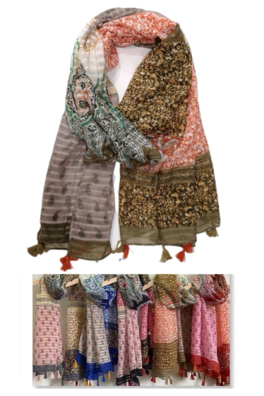 Großhändler Da Fashion - Schal aus Kaschmir mit Blumenmuster