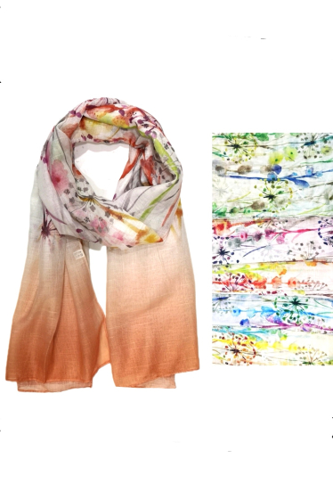 Großhändler Da Fashion - Mehrfarbiger Schal mit Blumenmuster