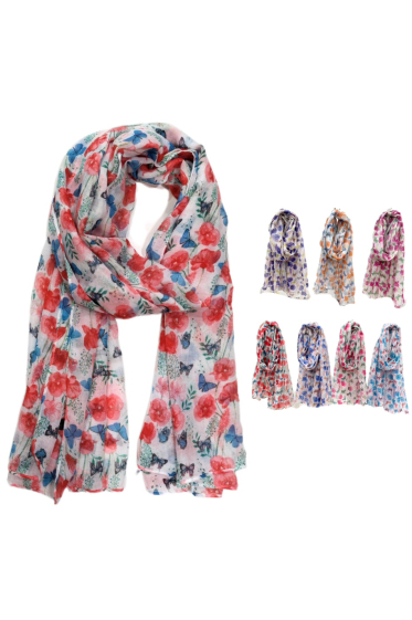Wholesaler Da Fashion - Butterfly flower print scarf