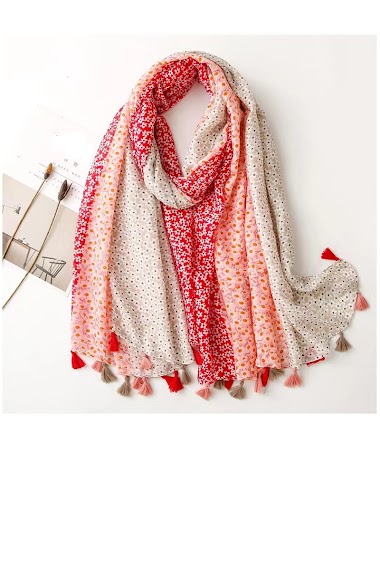 Liberty small flower scarf with fringe