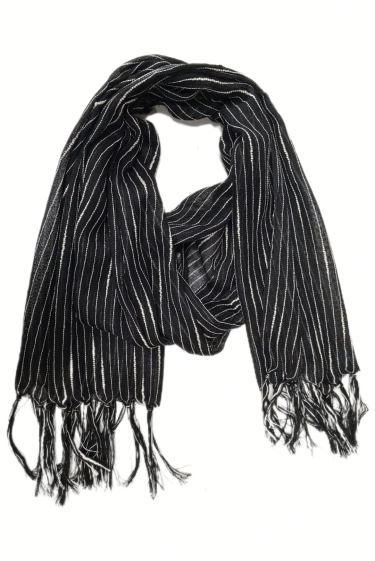 Wholesaler Da Fashion - black striped scarf