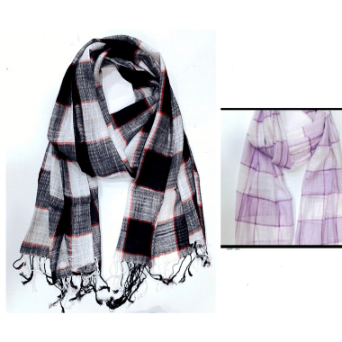 Wholesaler Da Fashion - black striped scarf