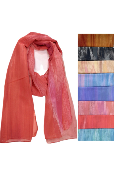 Wholesaler Da Fashion - plain two-tone silk/polyester summer scarf