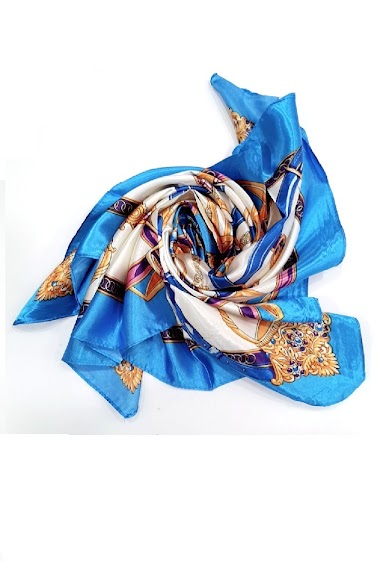Grossiste Da Fashion - foulard satiné imprimé chaine