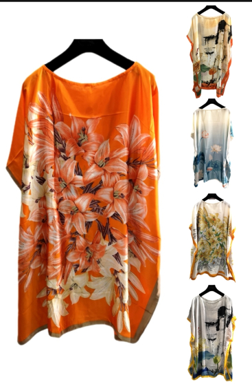 Wholesaler Da Fashion - Top Silky silk polyester blend