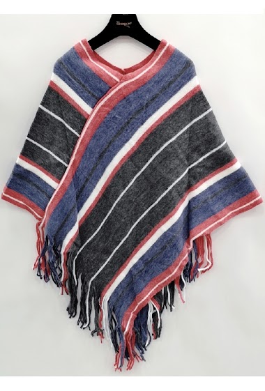 Wholesaler Da Fashion - Striped poncho
