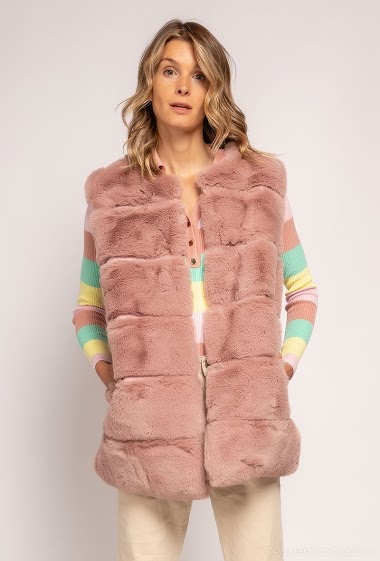 Wholesaler Da Fashion - Sleeveless faux fur jacket