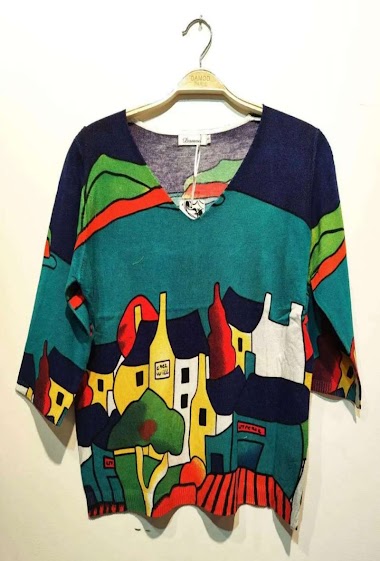 Wholesaler DAMOD - Fine knit print sweater