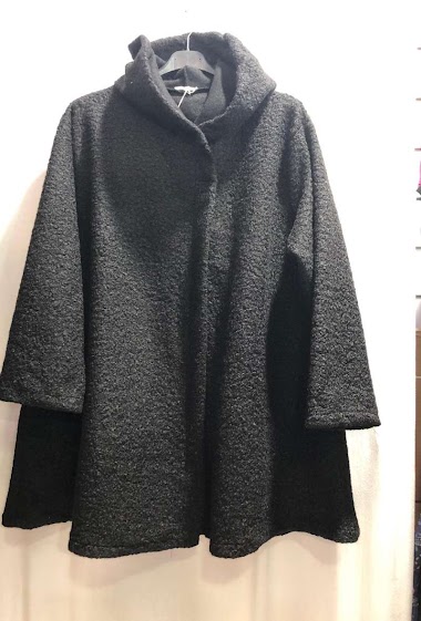 Grossiste Danny - Manteau chiné en laine mélangée bicolore