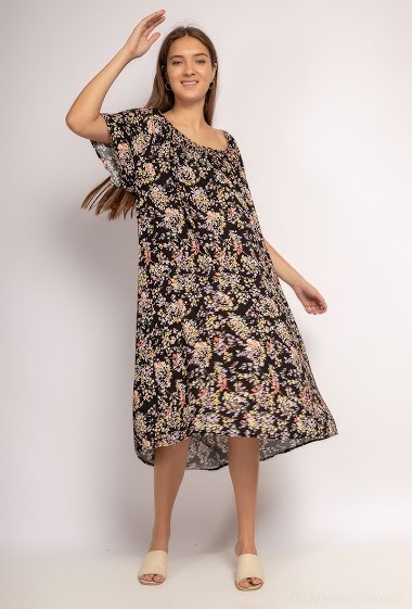 Wholesaler Danny - Midi off-the-shoulder dress with flower print