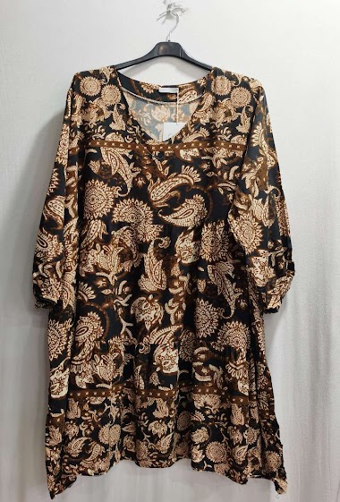 Großhändler Danny - Printed dress with puff sleeves
