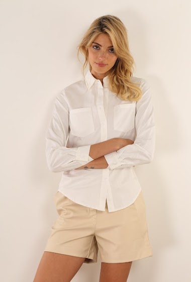 Wholesaler DAPHNEA - Long-sleeved classic cotton shirt