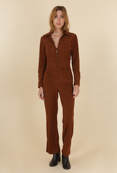 Wholesaler DAPHNEA - Long-sleeved corduroy jumpsuits