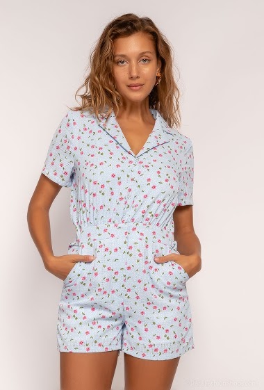 Großhändler DAPHNEA - Spotted playsuit with flowers