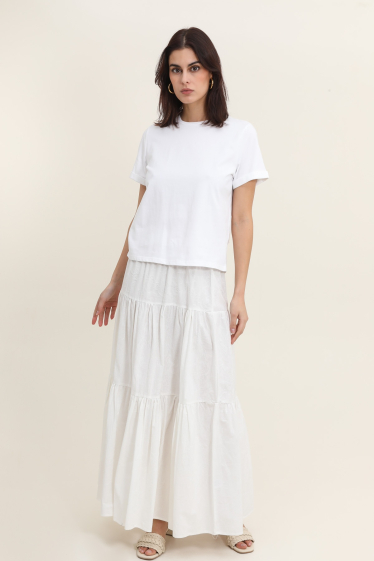 Wholesaler DAPHNEA - Long skirt with tone-on-tone pattern