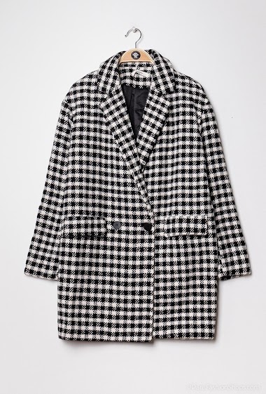 Wholesaler DAPHNEA - Checkered knit coat