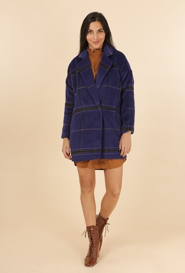 Wholesaler DAPHNEA - Mid-length checked coat