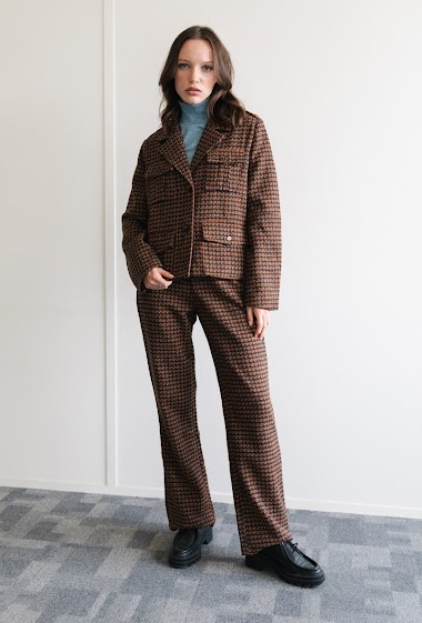 Wholesaler DAPHNEA - Checked wool trousers