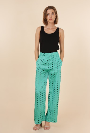 Wholesaler DAPHNEA - Satin polka dot trousers