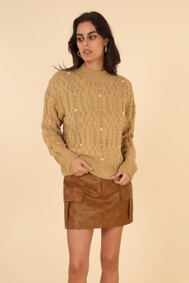 Wholesaler DAPHNEA - SWEATER WITH PEARLS