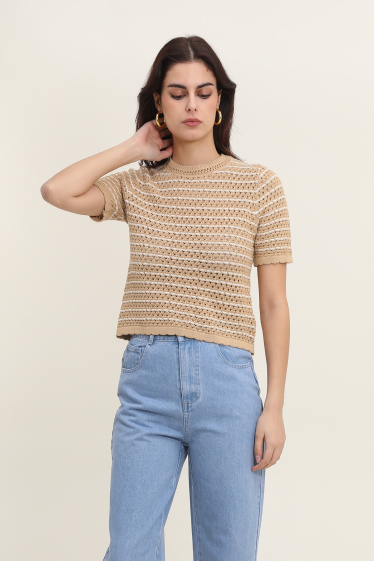 Wholesaler DAPHNEA - Gradient Striped Knit Sweater